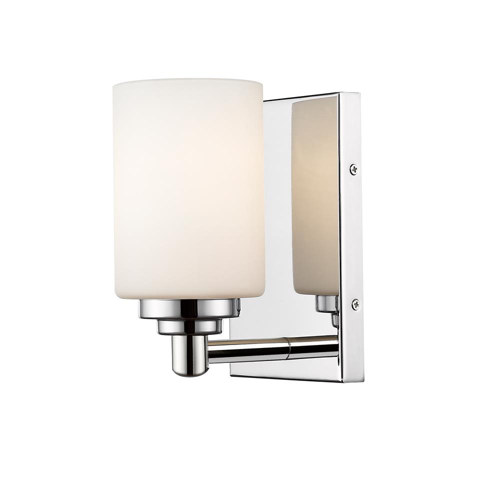 Z-Lite 485-1S-CH Soledad 1 Light Wall Sconce in Chrome with White Shade