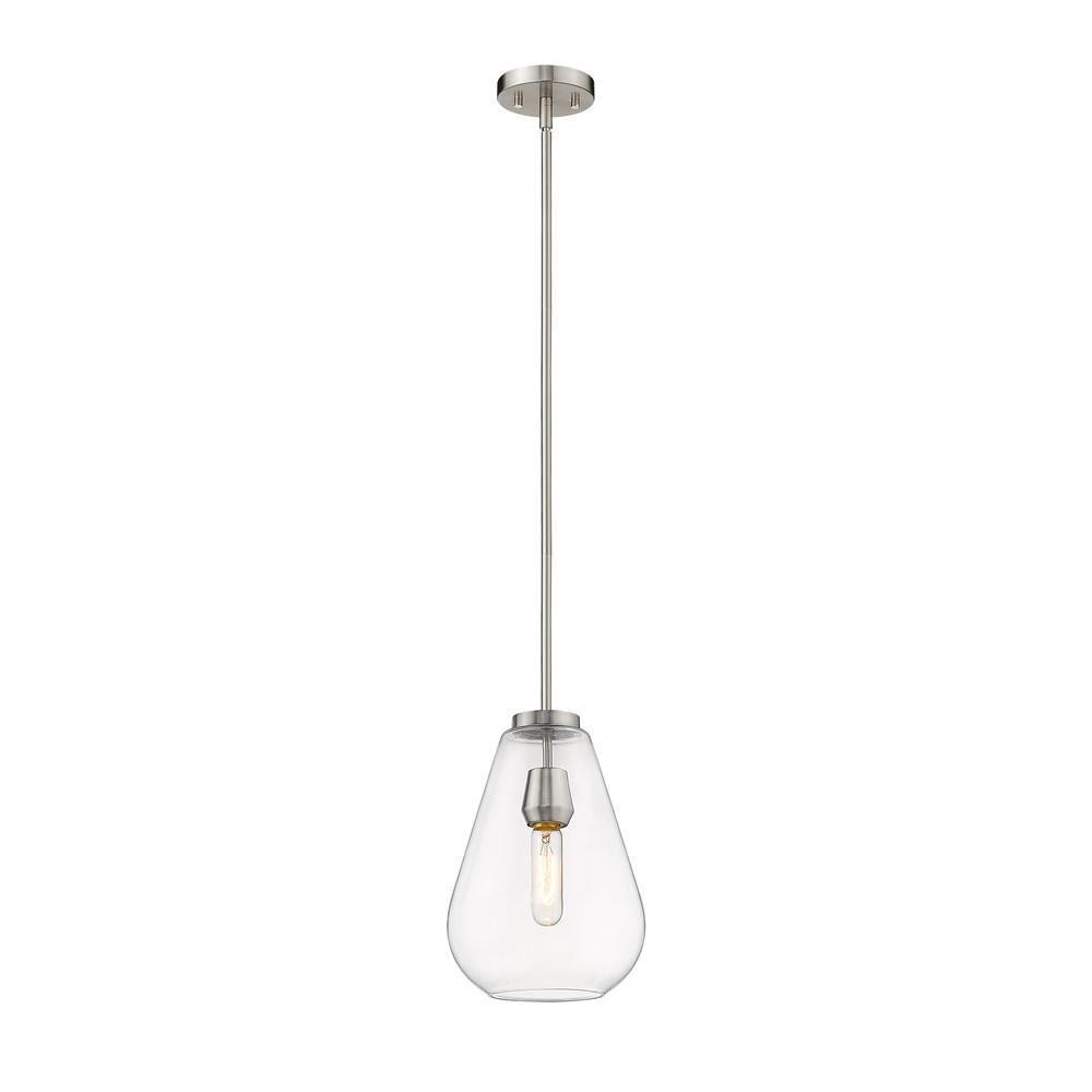 Z-Lite 488P8-BN Ayra 1 Light Pendant in Brushed Nickel with Clear Shade
