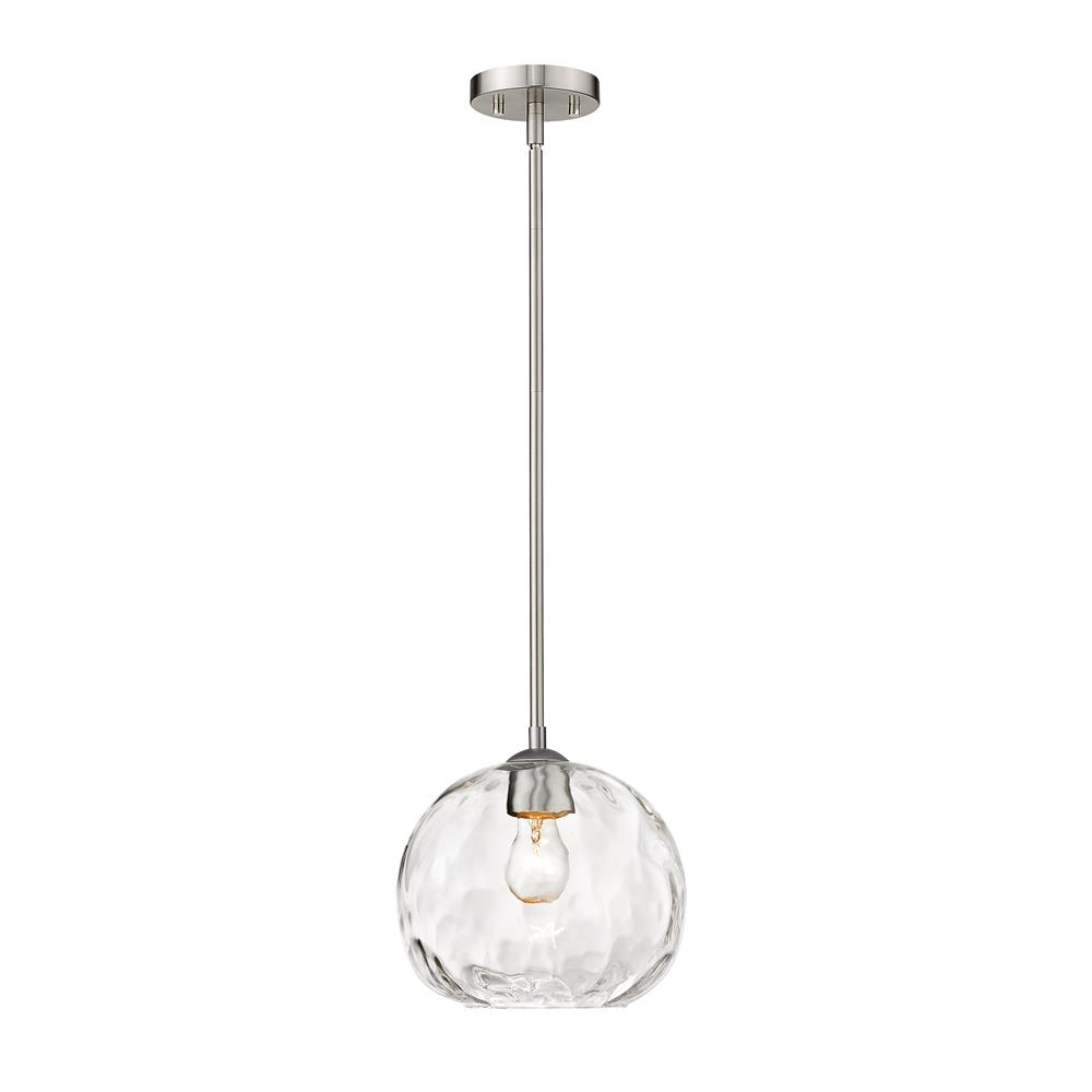 Z-Lite 490P10-BN Chloe 1 Light Pendant in Brushed Nickel with Clear Shade