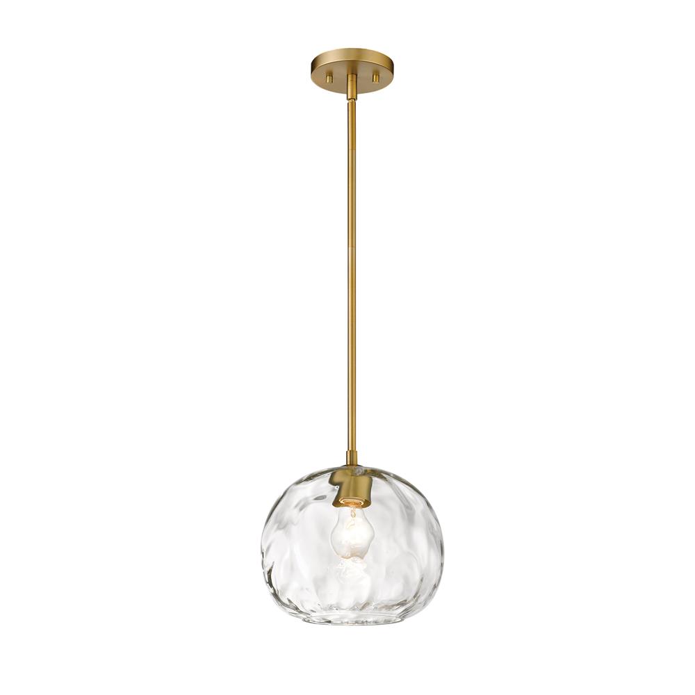 Z-Lite 490P10-OBR Chloe 1 Light Pendant in Olde Brass with Clear Shade