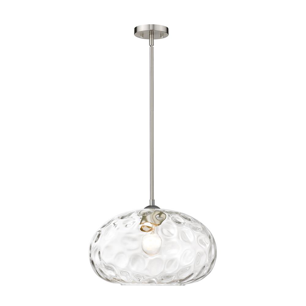 Z-Lite 490P14-BN Chloe 1 Light Pendant in Brushed Nickel with Clear Shade