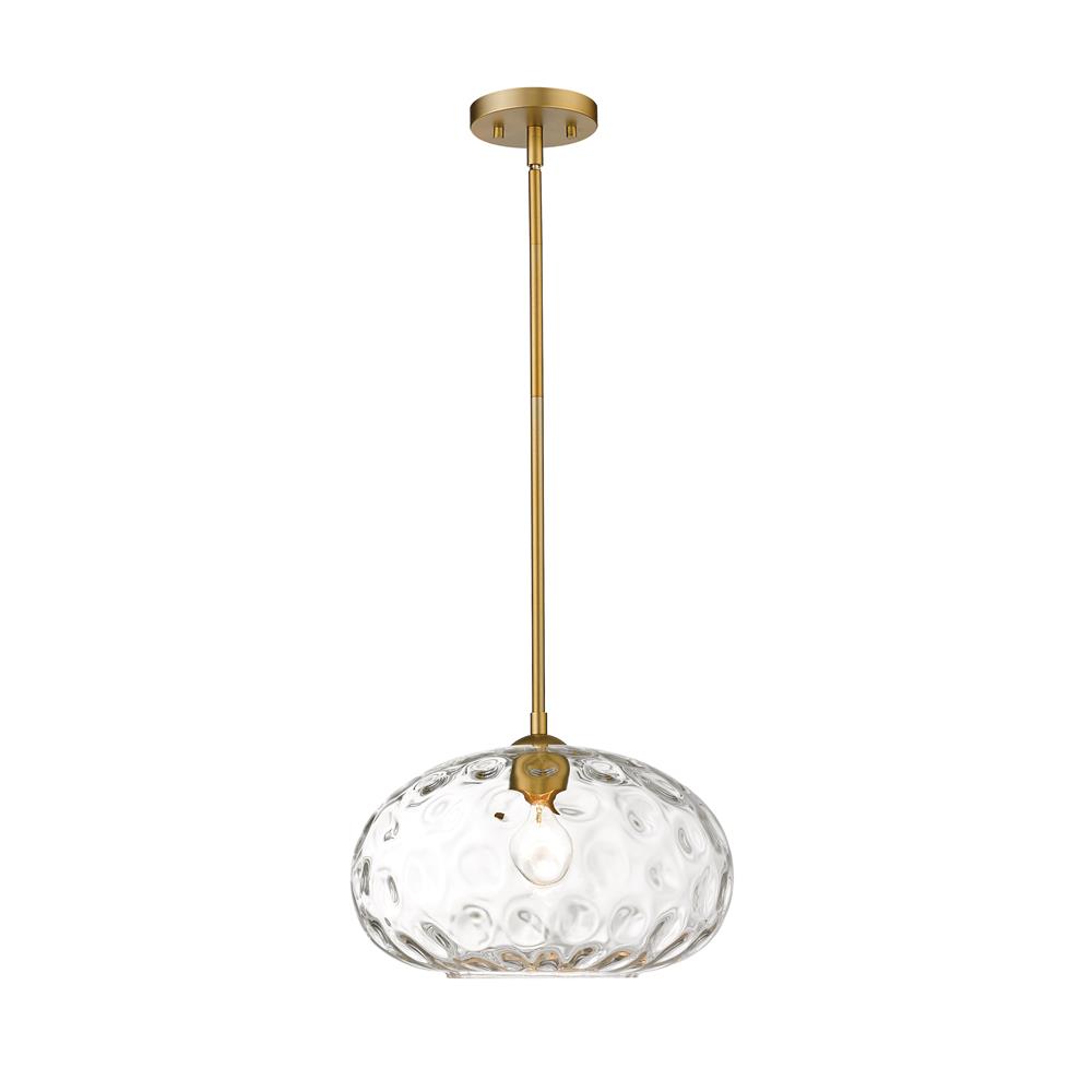 Z-Lite 490P14-OBR Chloe 1 Light Pendant in Olde Brass with Clear Shade