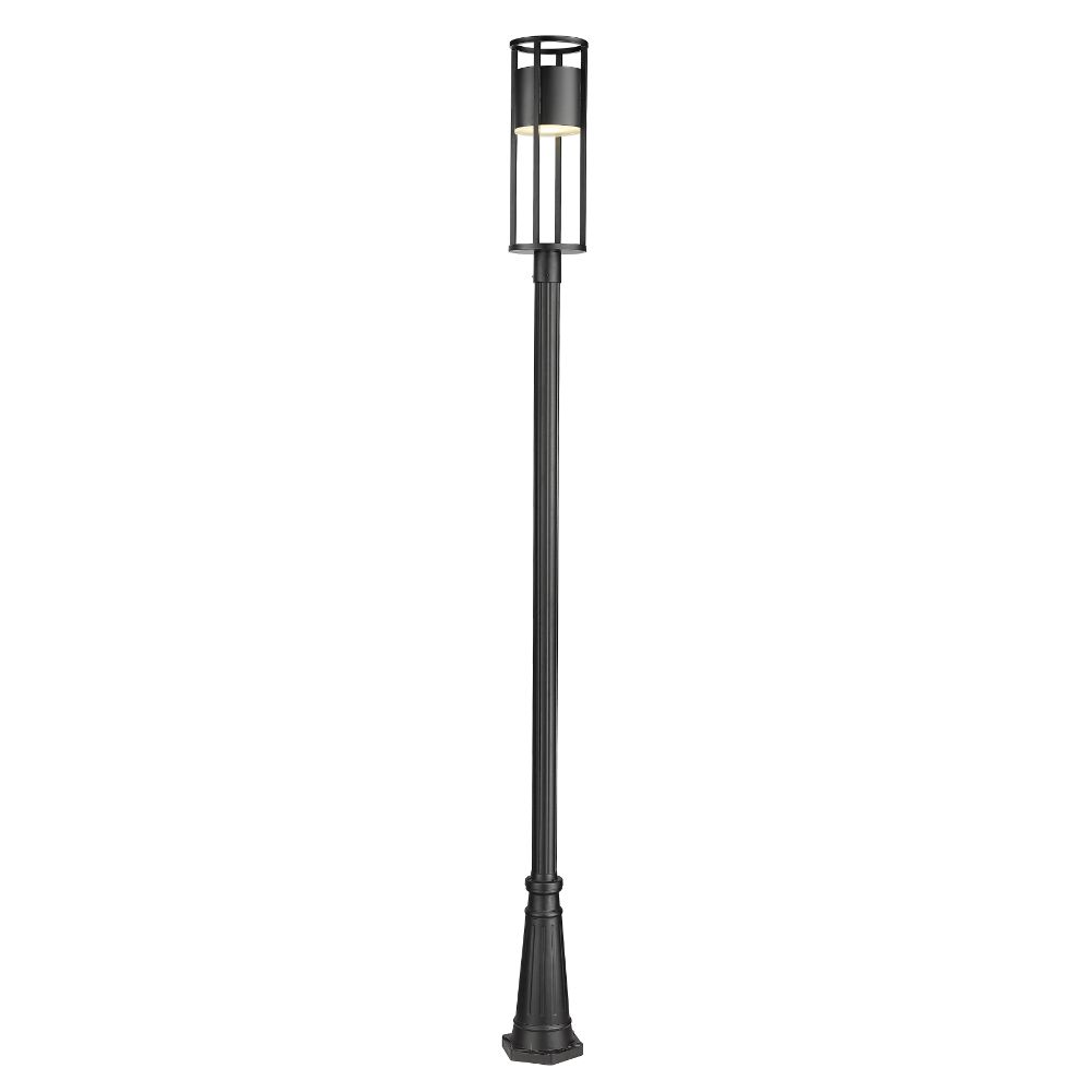 Z-lite 517PHB-519P-BK-LED 1 Light Outdoor Post Mounted Fixture in Black