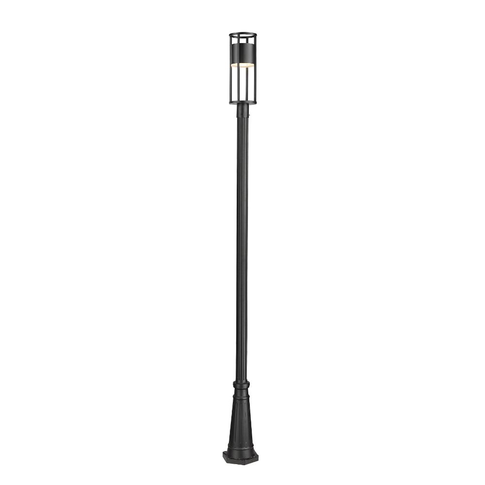 Z-lite 517PHM-519P-BK-LED 1 Light Outdoor Post Mounted Fixture in Black