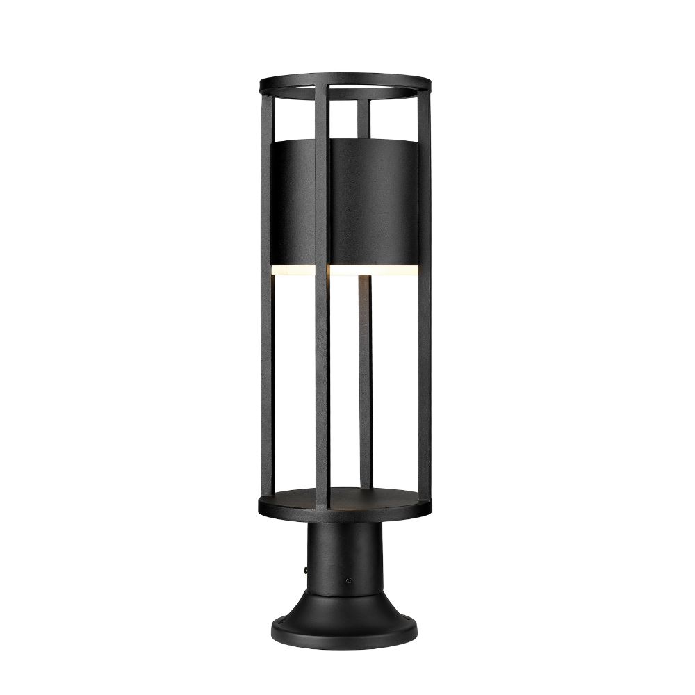 Z-lite 517PHM-553PM-BK-LED 1 Light Outdoor Pier Mounted Fixture in Black