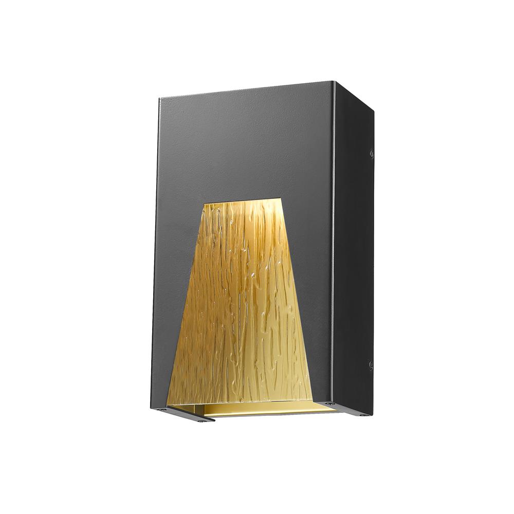 Z-Lite 561S-BK-GD-CSL-LED Millenial 1 Light Outdoor Wall Light in Black Gold