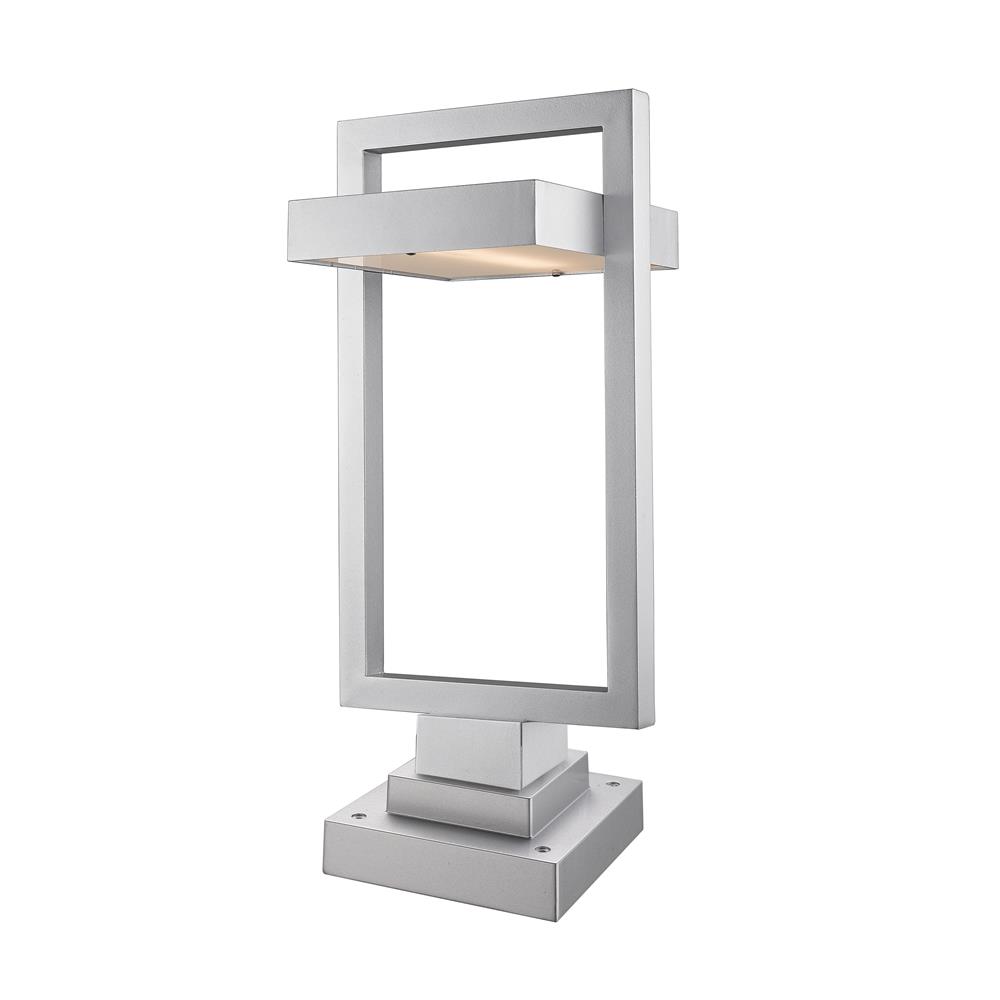 Z-Lite 566PHBS-SQPM-SL-LED Luttrel Outdoor Pier Mounted Fixture in Silver
