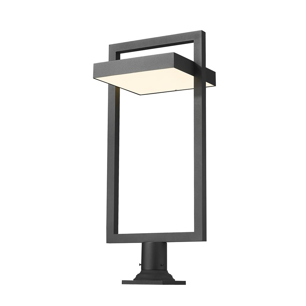Z-Lite 566PHXLR-533PM-BK-LED Luttrel 1 Light Outdoor Pier Mounted Fixture in Black with Sand Blast Shade
