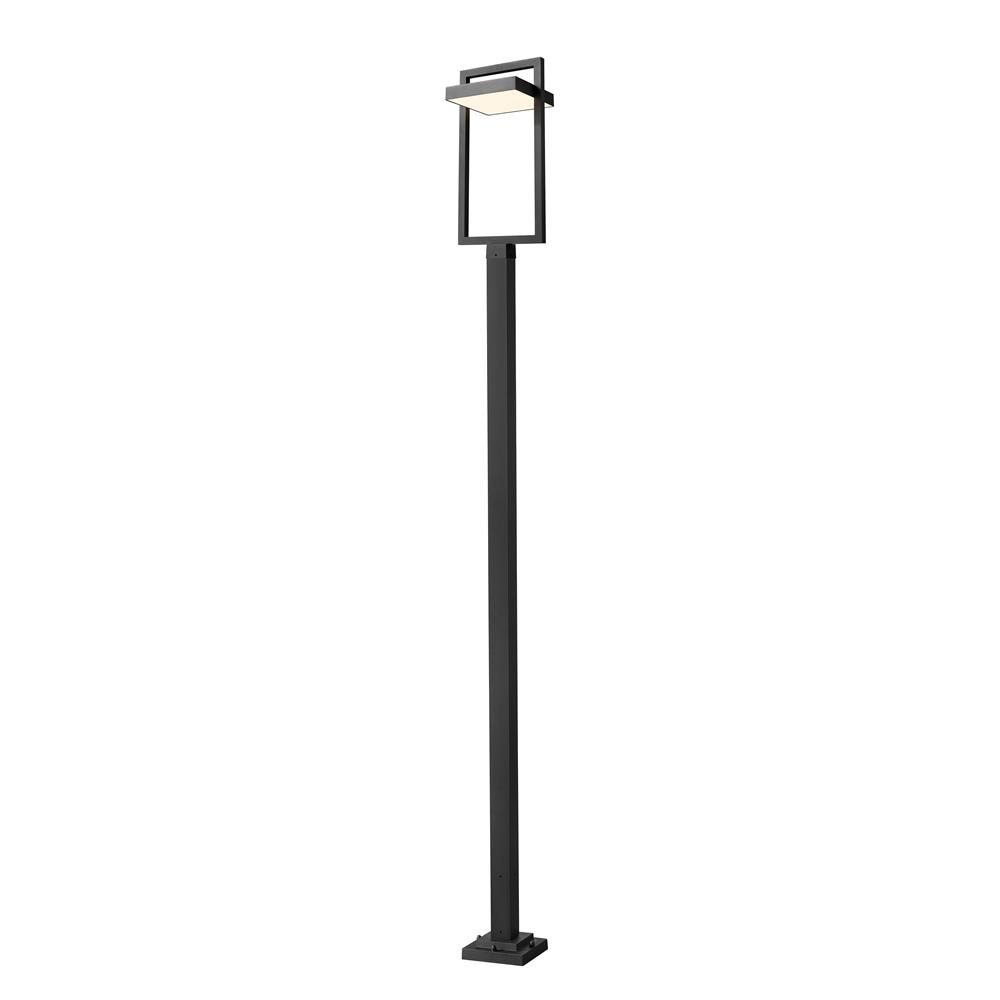 Z-Lite 566PHXLS-536P-BK-LED Luttrel 1 Light Outdoor Post Mounted Fixture in Black with Sand Blast Shade