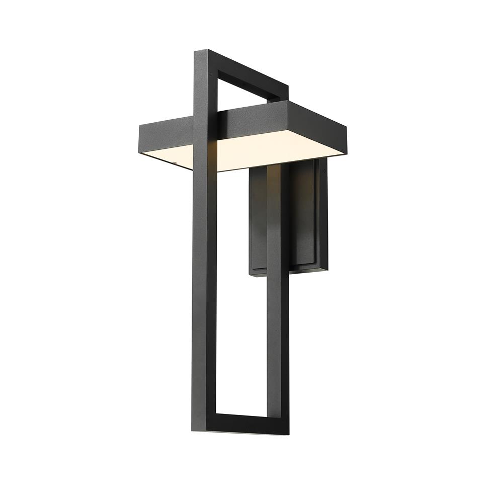 Z-Lite 566XL-BK-LED Luttrel 1 Light Outdoor Wall Sconce in Black with Sand Blast Shade