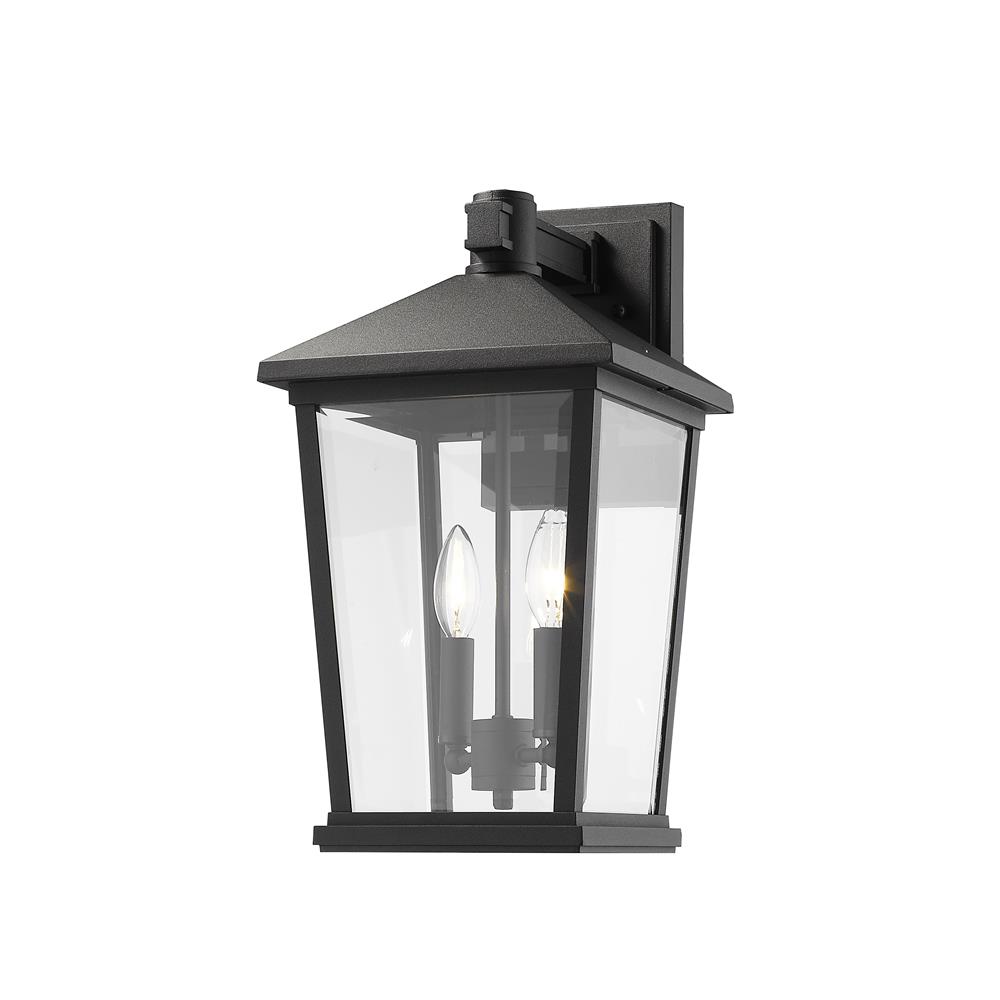Z-Lite 568B-BK Beacon 2 Light Outdoor Wall Sconce in Black
