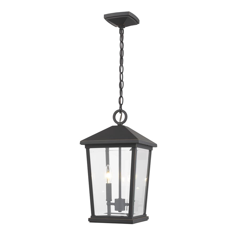Z-Lite 568CHB-ORB Beacon 2 Light Outdoor Chain Mount Ceiling Fixture in Oil Rubbed Bronze