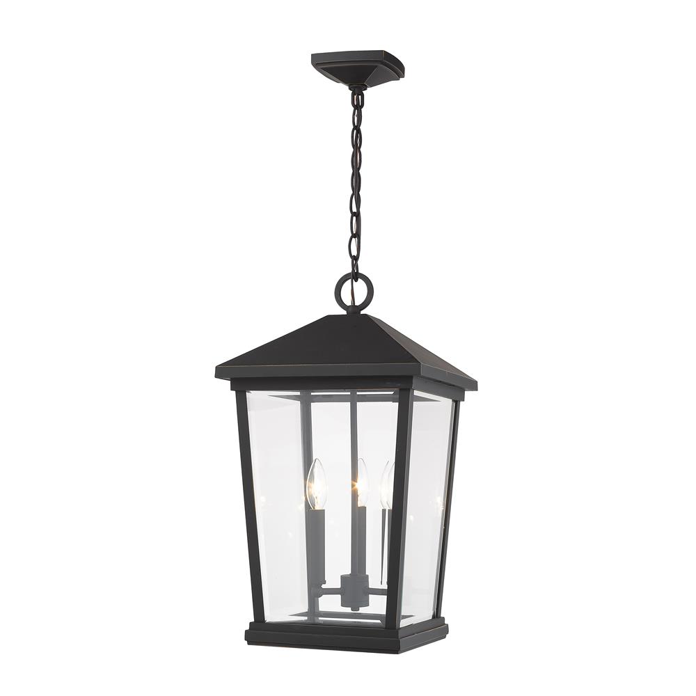 Z-Lite 568CHXL-ORB Beacon 3 Light Outdoor Chain Mount Ceiling Fixture in Oil Rubbed Bronze