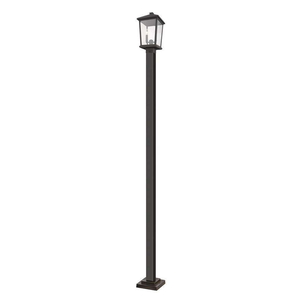 Z-Lite 568PHBS-536P-ORB Beacon 2 Light Outdoor Post Mounted Fixture in Oil Rubbed Bronze