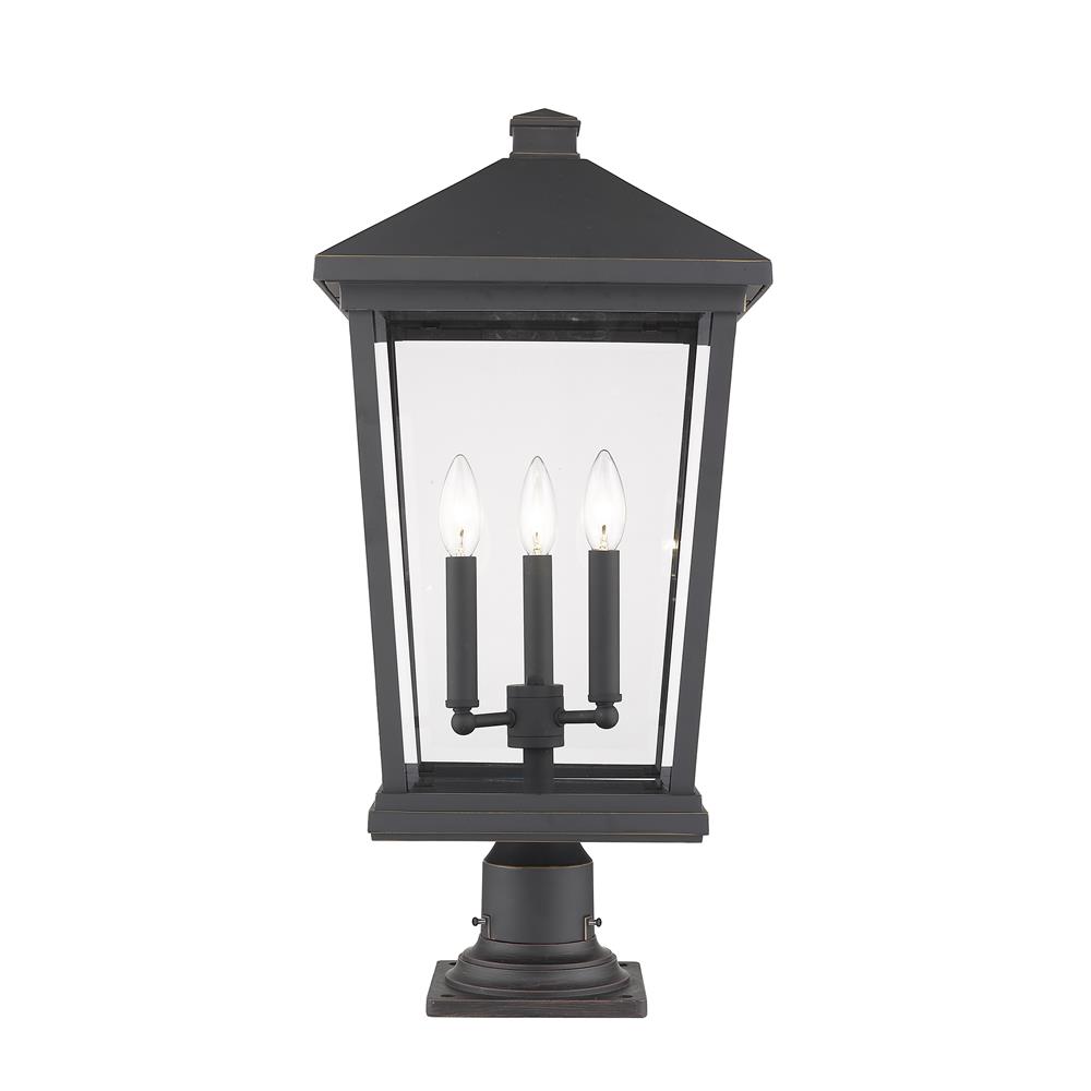 Z-Lite 568PHXLR-533PM-ORB Beacon 3 Light Outdoor Pier Mounted Fixture in Oil Rubbed Bronze