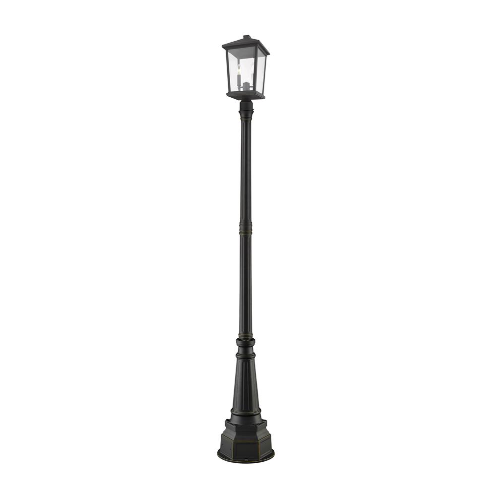 Z-Lite 568PHXLR-564P-ORB Beacon 3 Light Outdoor Post Mounted Fixture in Oil Rubbed Bronze