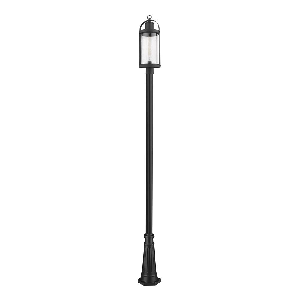 Z-Lite 569PHB-519P-BK Roundhouse 1 Light Outdoor Post Mounted Fixture in Black