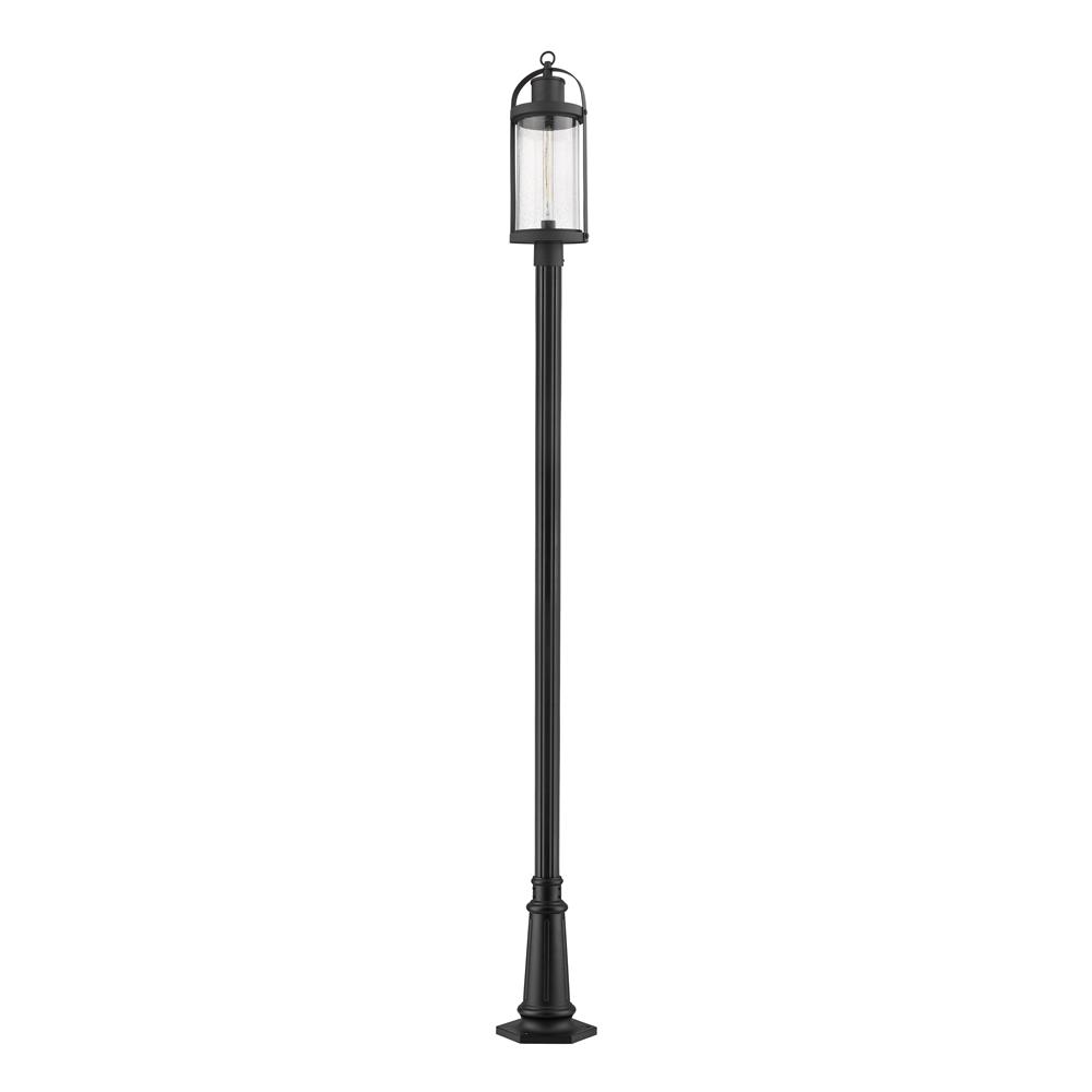Z-Lite 569PHB-557P-BK Roundhouse 1 Light Outdoor Post Mounted Fixture in Black