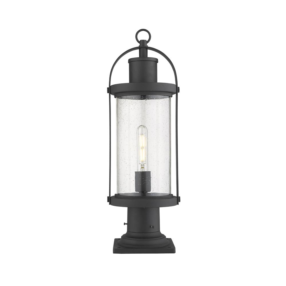 Z-Lite 569PHM-533PM-BK Roundhouse 1 Light Outdoor Pier Mounted Fixture in Black
