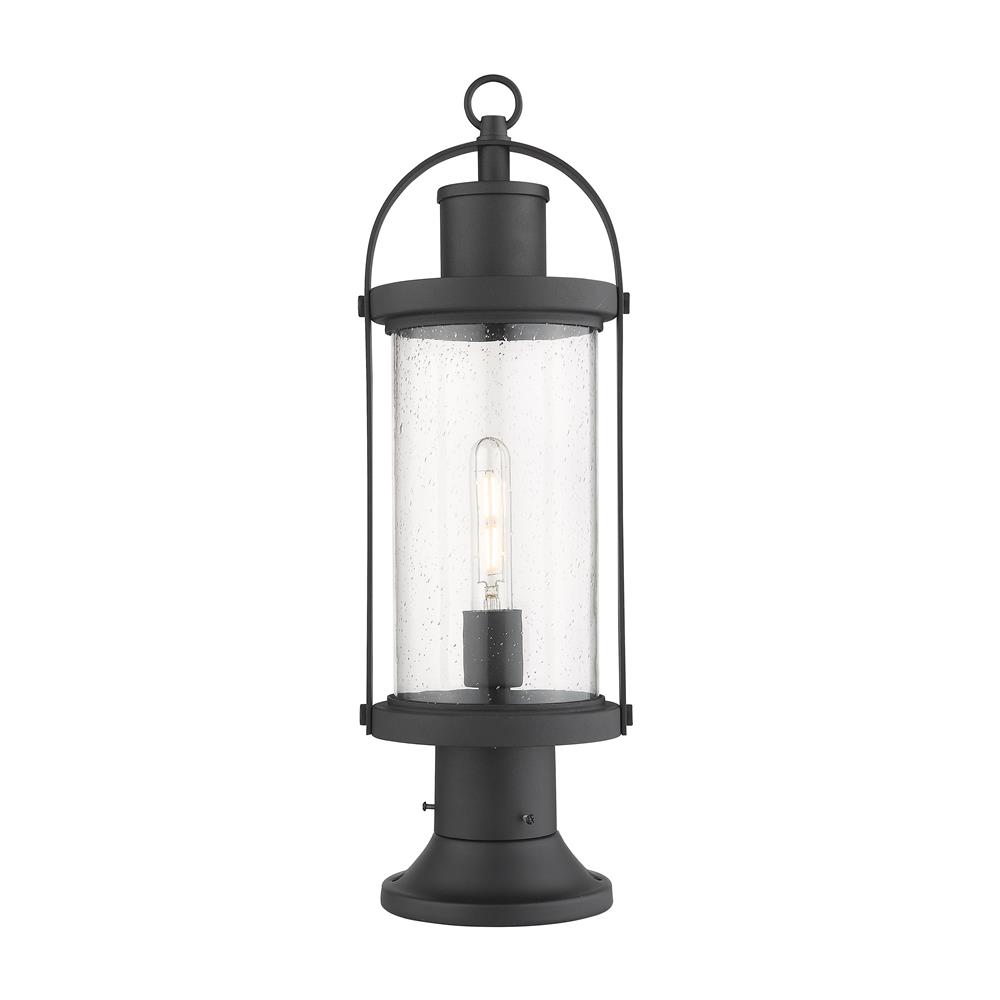 Z-Lite 569PHM-553PM-BK Roundhouse 1 Light Outdoor Pier Mounted Fixture in Black