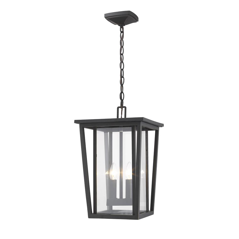 Z-Lite 571CHB-ORB Seoul 2 Light Outdoor Chain Mount Ceiling Fixture in Oil Rubbed Bronze