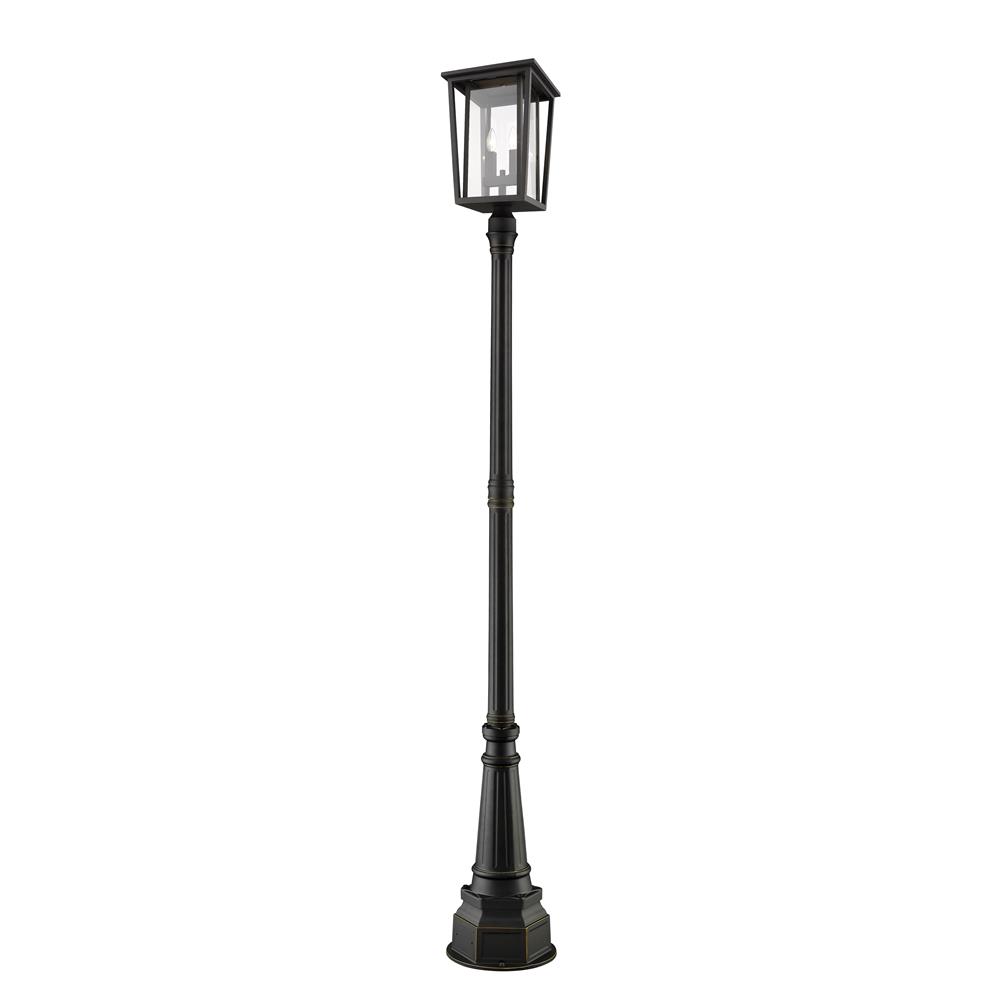 Z-Lite 571PHBR-564P-ORB Seoul 2 Light Outdoor Post Mounted Fixture in Oil Rubbed Bronze