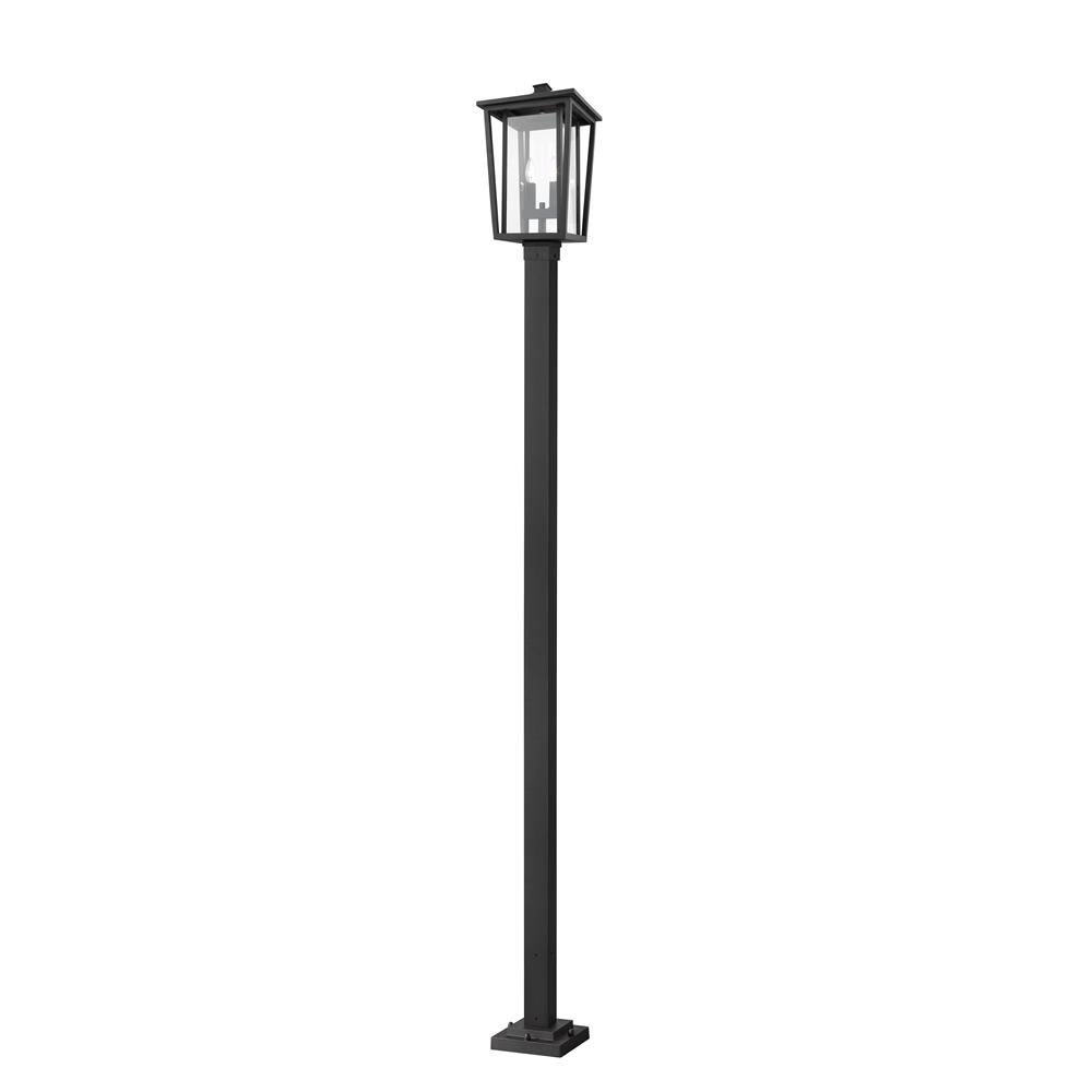 Z-Lite 571PHBS-536P-BK Seoul 2 Light Outdoor Post Mounted Fixture in Black