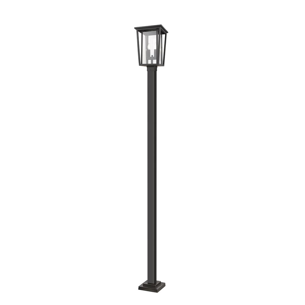 Z-Lite 571PHBS-536P-ORB Seoul 2 Light Outdoor Post Mounted Fixture in Oil Rubbed Bronze