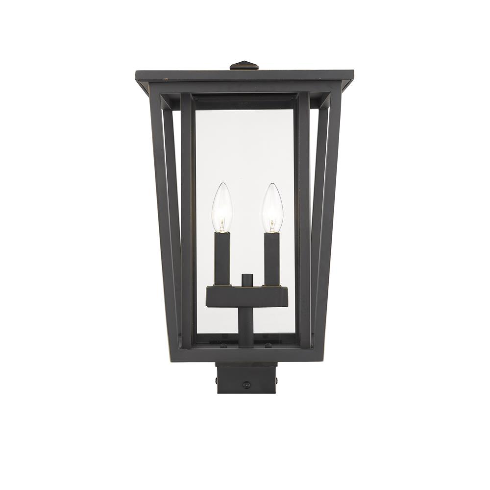 Z-Lite 571PHBS-ORB Seoul 2 Light Outdoor Post Mount Fixture in Oil Rubbed Bronze