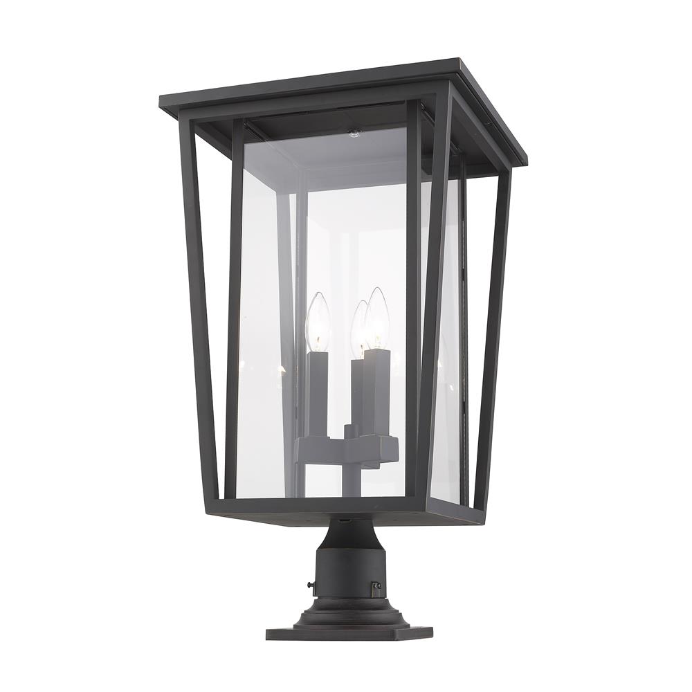 Z-Lite 571PHXLR-533PM-ORB Seoul 3 Light Outdoor Pier Mounted Fixture in Oil Rubbed Bronze