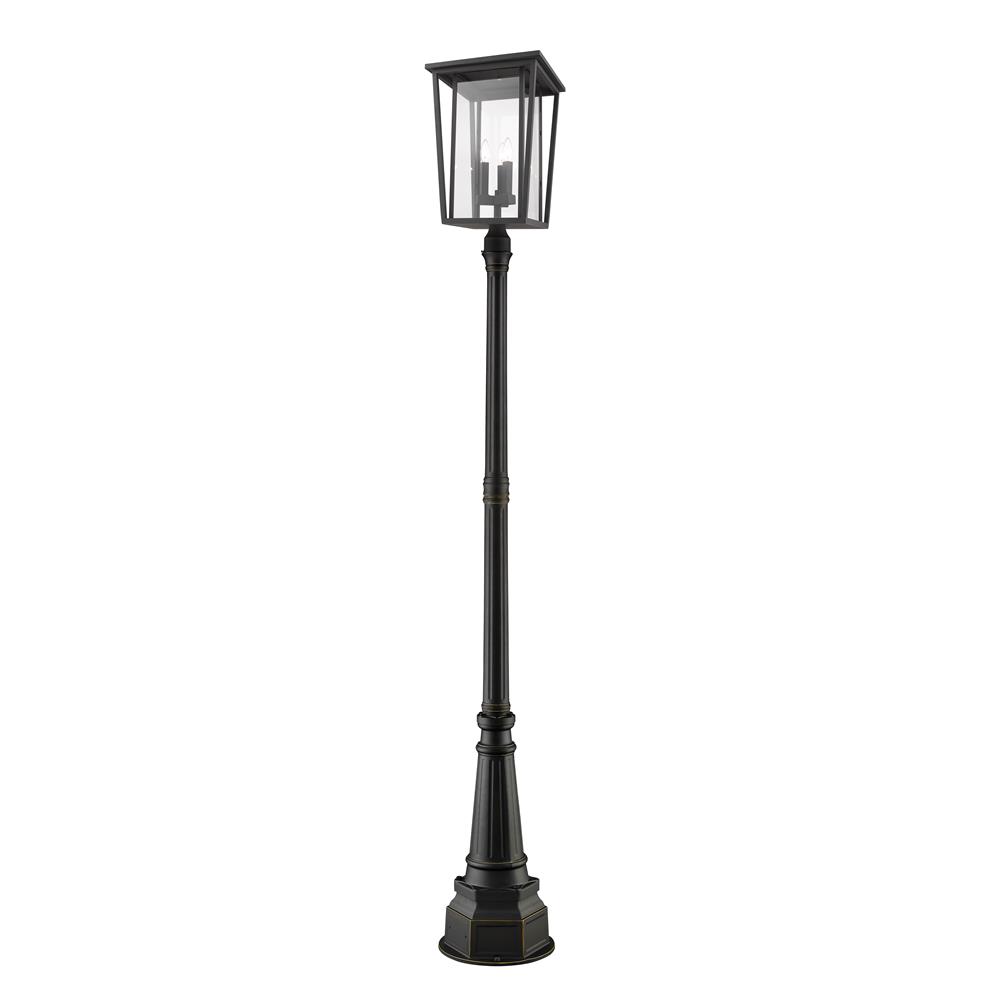 Z-Lite 571PHXLR-564P-ORB Seoul 3 Light Outdoor Post Mounted Fixture in Oil Rubbed Bronze