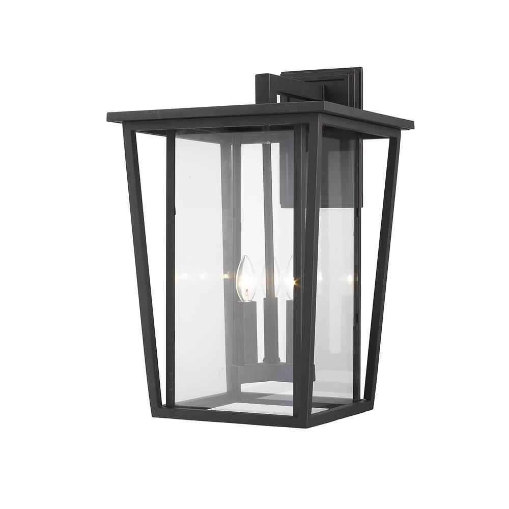 Z-Lite 571XL-ORB Seoul 3 Light Outdoor Wall Sconce in Oil Rubbed Bronze