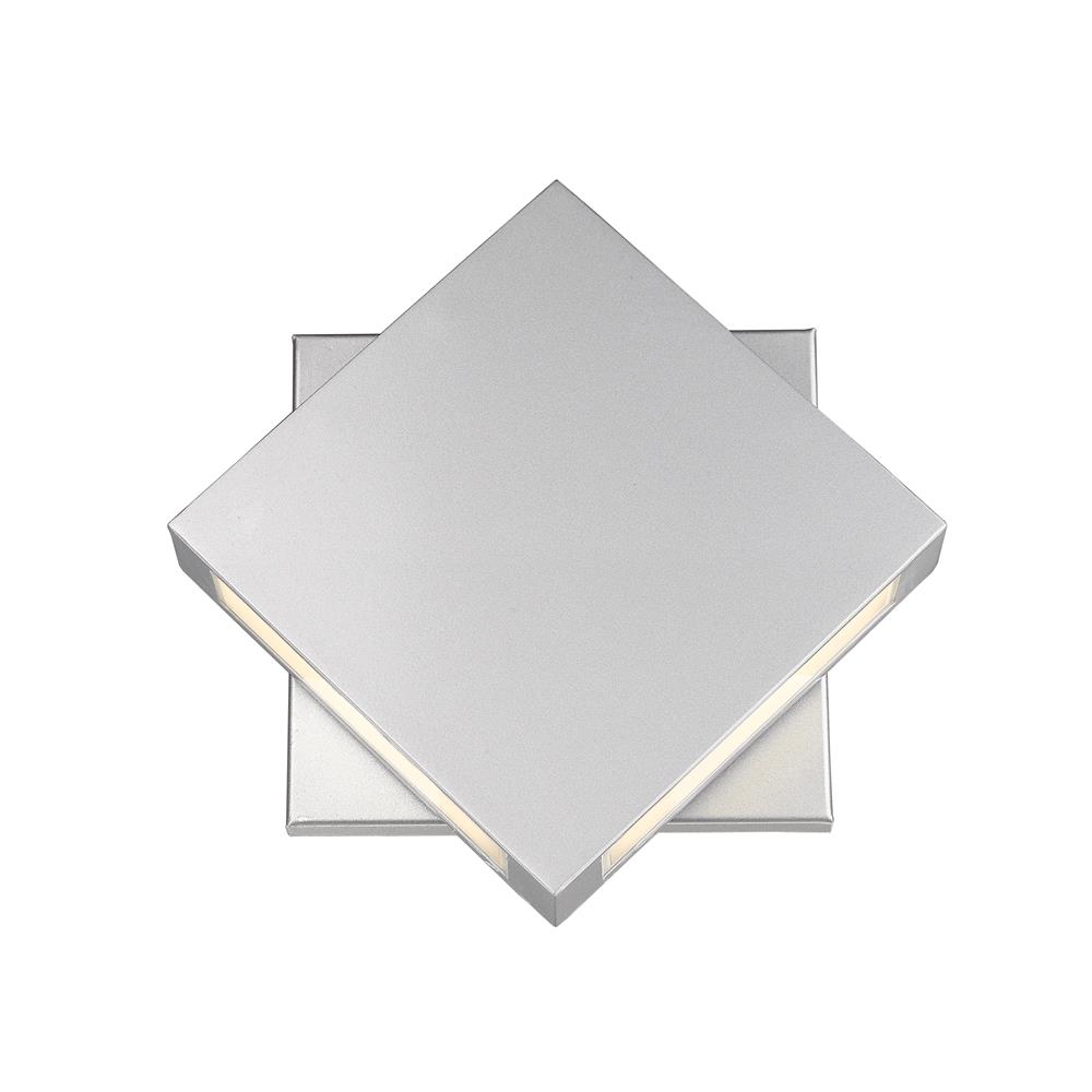 Z-Lite 572B-SL-LED Quadrate 2 Light Outdoor Wall Sconce in Silver