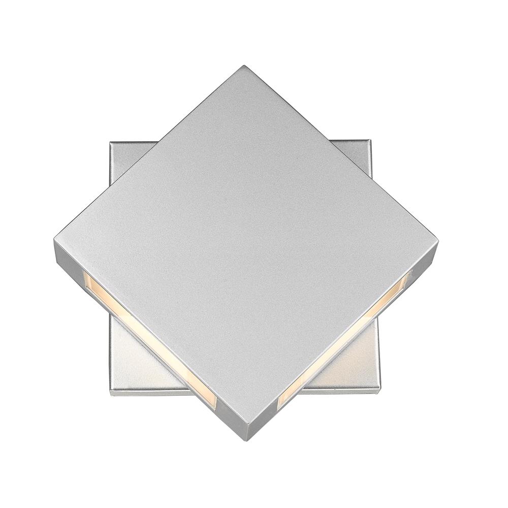 Z-Lite 572S-SL-LED Quadrate 2 Light Outdoor Wall Sconce in Silver