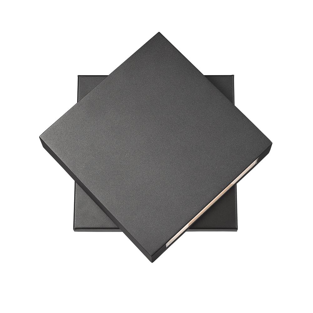 Z-Lite 573B-BK-LED Quadrate 1 Light Outdoor Wall Sconce in Black
