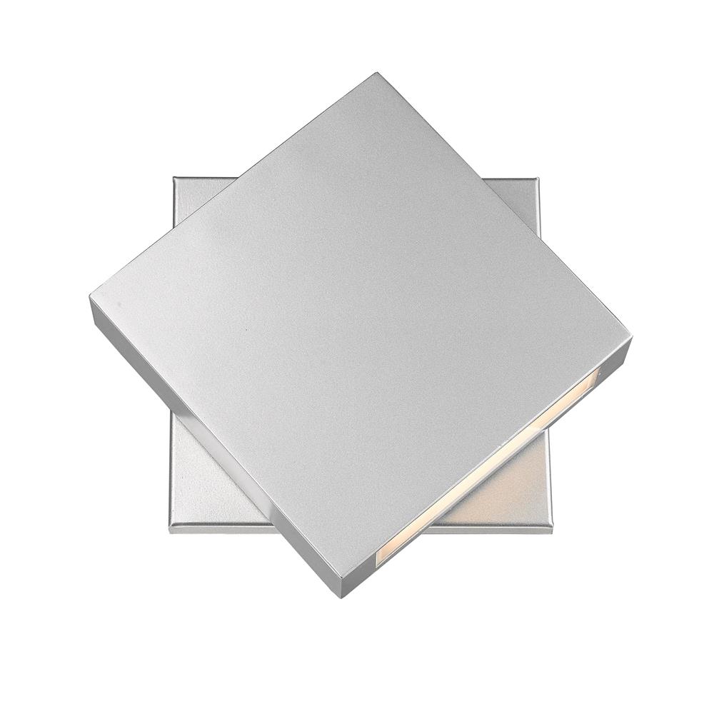 Z-Lite 573B-SL-LED Quadrate 1 Light Outdoor Wall Sconce in Silver