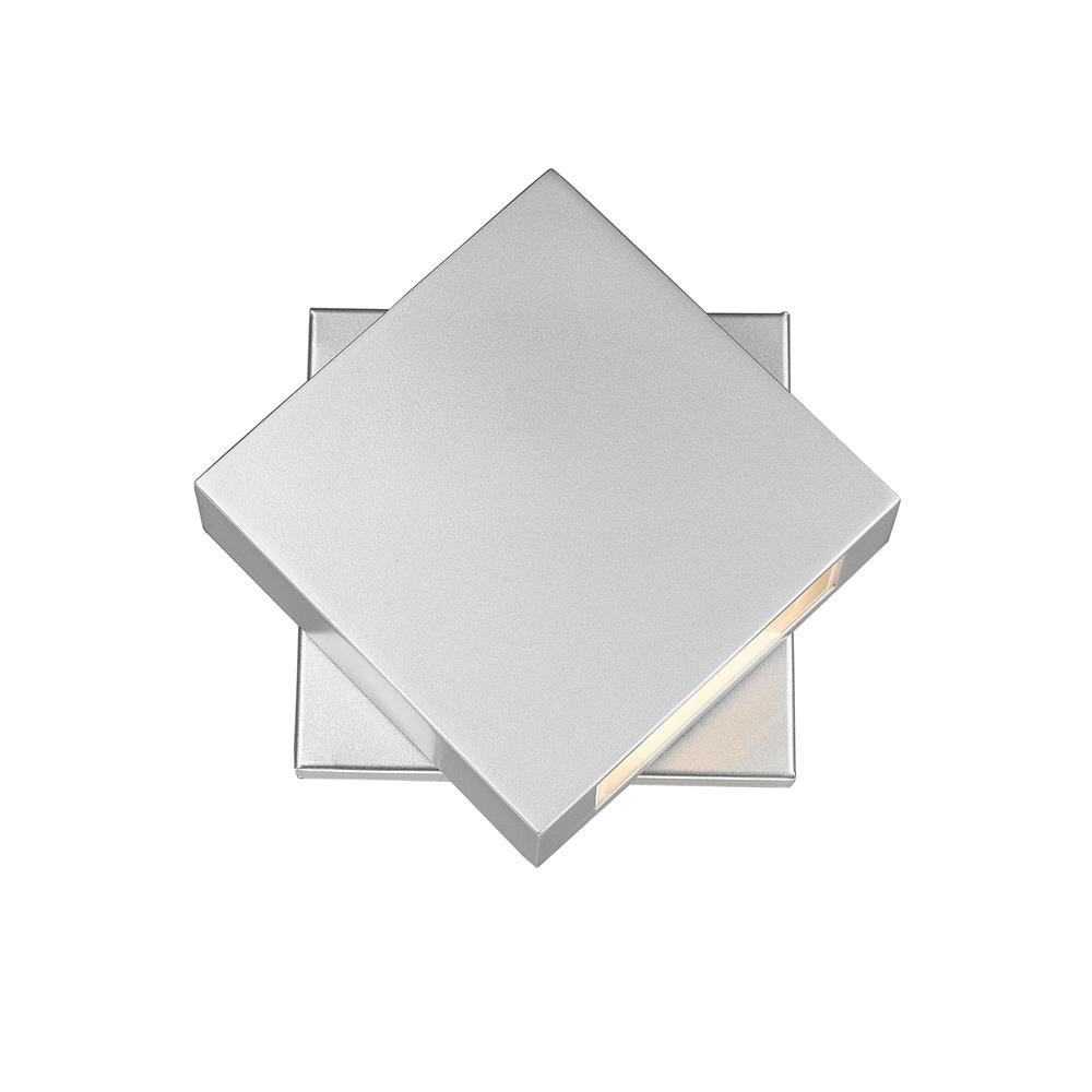 Z-Lite 573S-SL-LED Quadrate 1 Light Outdoor Wall Sconce in Silver