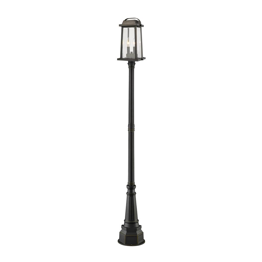 Z-Lite 574PHMR-564P-ORB Millworks 2 Light Outdoor Post Mounted Fixture in Oil Rubbed Bronze
