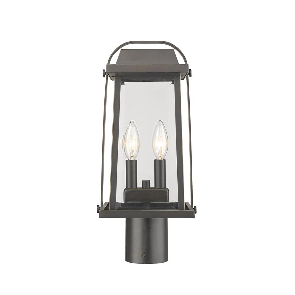 Z-Lite 574PHMR-ORB Millworks 2 Light Outdoor Post Mount Fixture in Oil Rubbed Bronze
