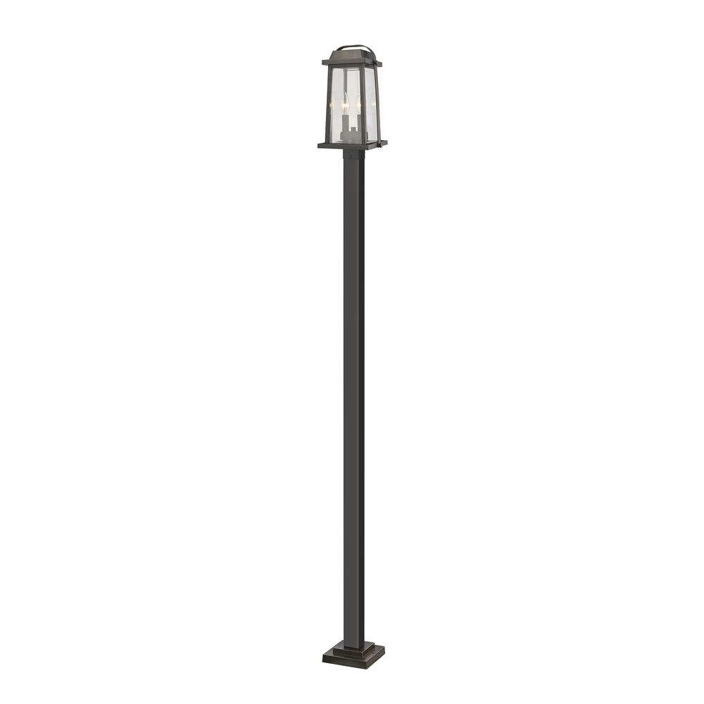Z-Lite 574PHMS-536P-ORB Millworks 2 Light Outdoor Post Mounted Fixture in Oil Rubbed Bronze