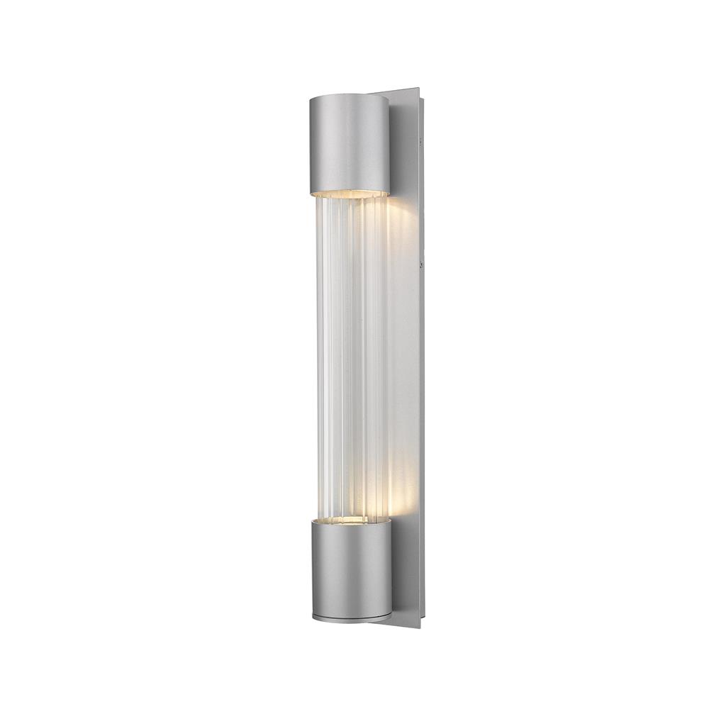 Z-Lite 575B-SL-LED Striate 2 Light Outdoor Wall Sconce in Silver