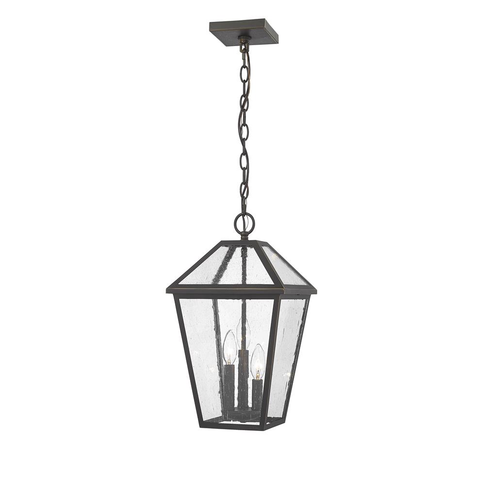 Z-Lite 579CHB-ORB  Rubbed Bronze 3 Light Outdoor Chain Mount Ceiling Fixture