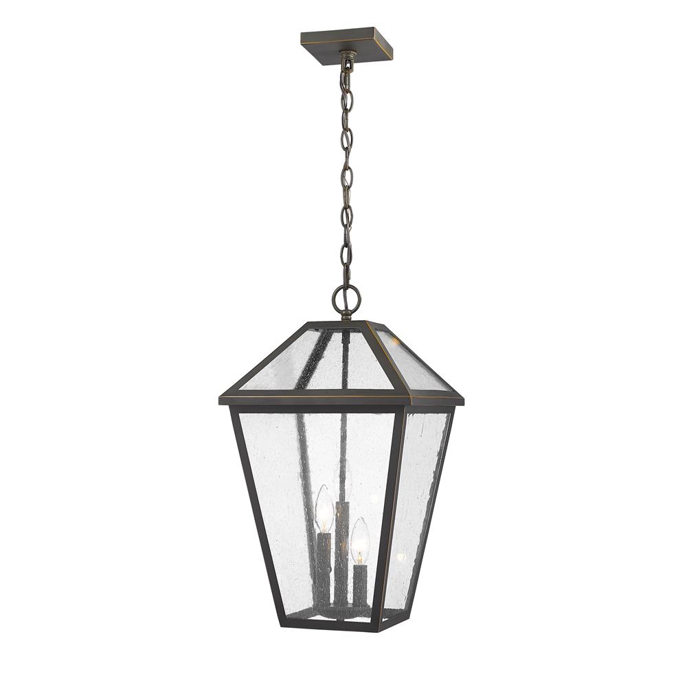 Z-Lite 579CHXL-ORB  Rubbed Bronze 3 Light Outdoor Chain Mount Ceiling Fixture