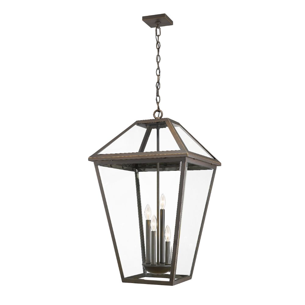 Z-Lite 579CHXLX-ORB 4 Light Outdoor Chain Mount Ceiling Fixture in Oil Rubbed Bronze