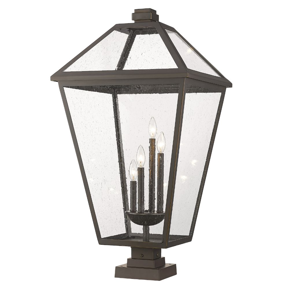 Z-Lite 579PHXLXS-SQPM-ORB 4 Light Outdoor Pier Mounted Fixture in Oil Rubbed Bronze