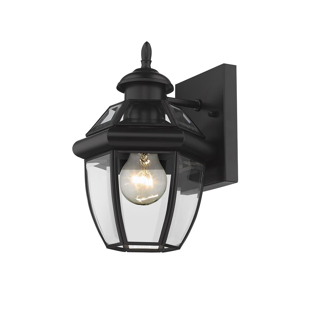 Z-Lite 580XS-BK Westover 1 Light Outdoor Wall Sconce in Black with Clear Beveled Shade