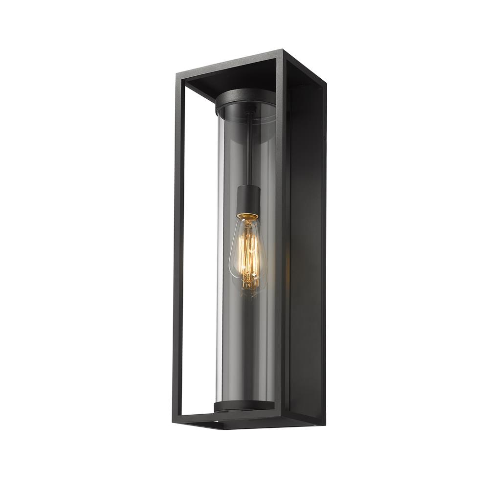 Z-Lite 584B-BK Dunbroch 1 Light Outdoor Wall Sconce in Black with Clear Shade