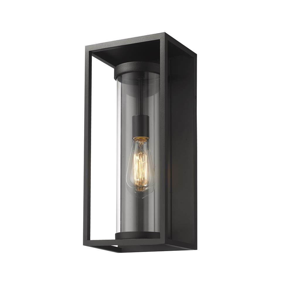 Z-Lite 584M-BK Dunbroch 1 Light Outdoor Wall Sconce in Black with Clear Shade