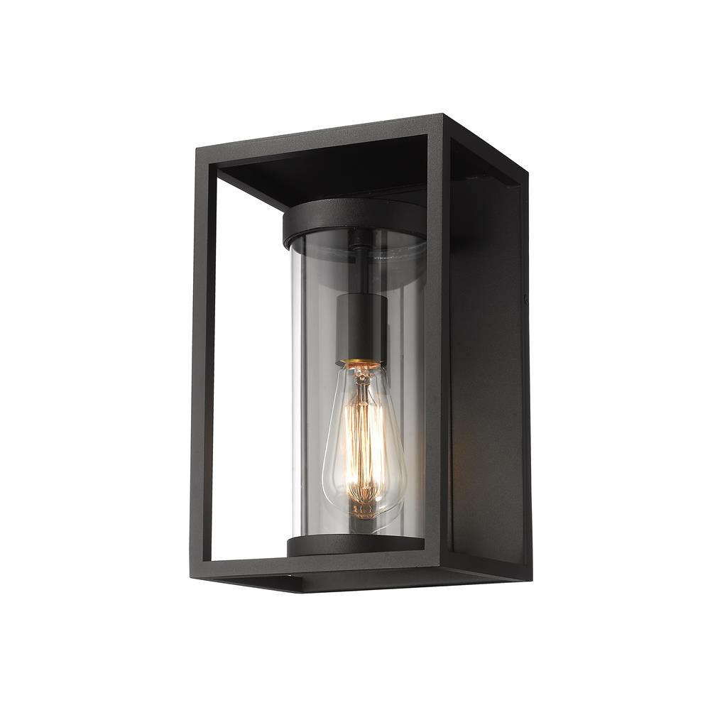 Z-Lite 584S-BK Dunbroch 1 Light Outdoor Wall Sconce in Black with Clear Shade