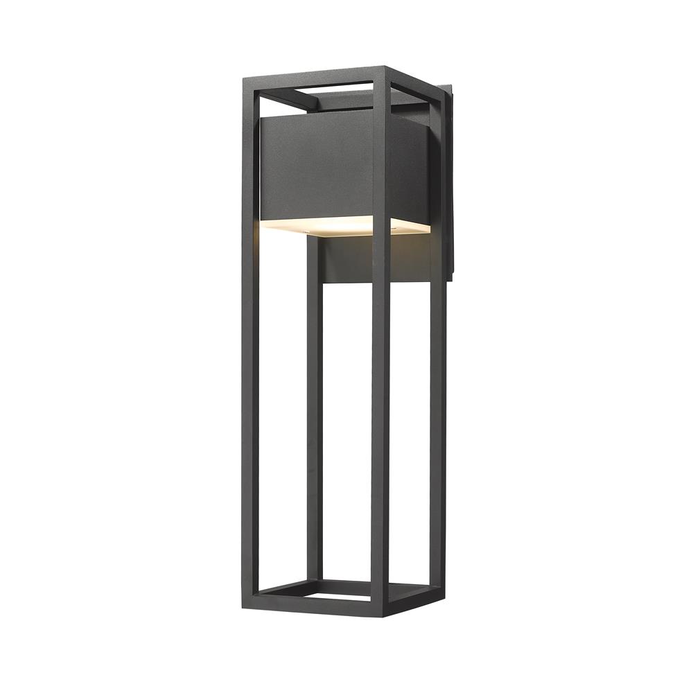 Z-Lite 585B-BK-LED Barwick 1 Light Outdoor Wall Sconce in Black with Etched Shade